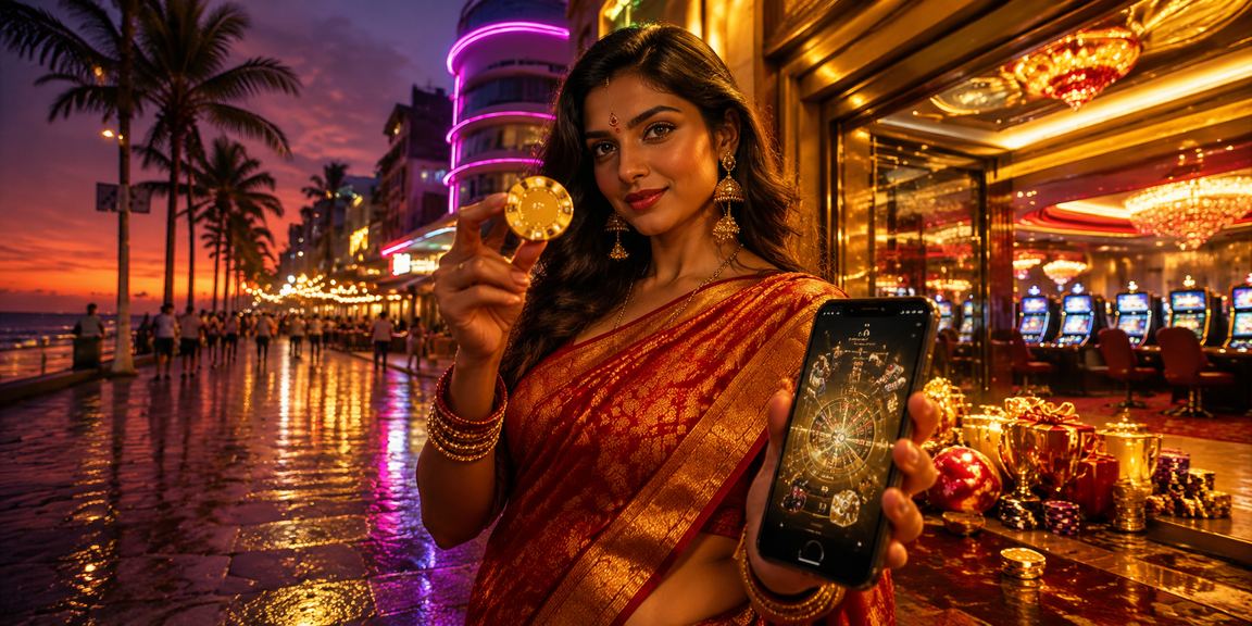 Player enjoying live casino gaming mobile app at Goa beach