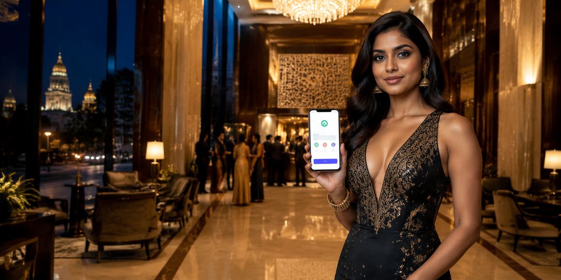Indian young woman playing casino games responsibly on mobile